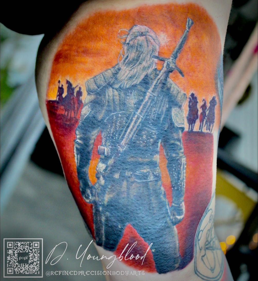 Geralt facing the Wild Hunt