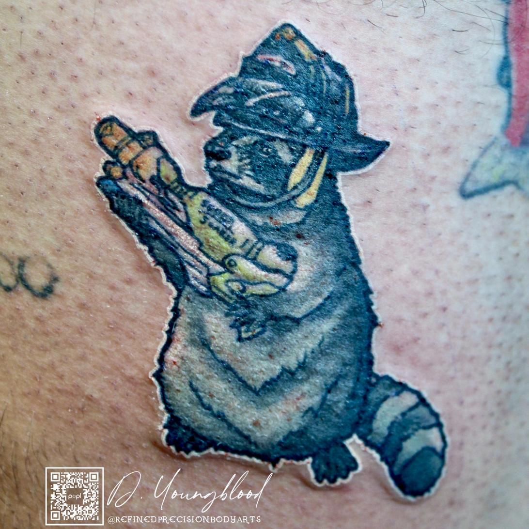 Raccoon firefighter
