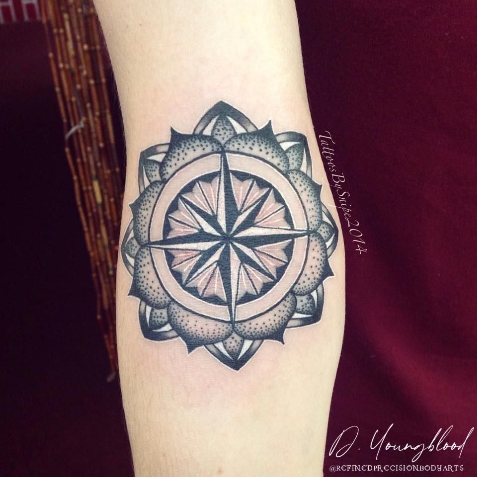 Compass rose mandala
