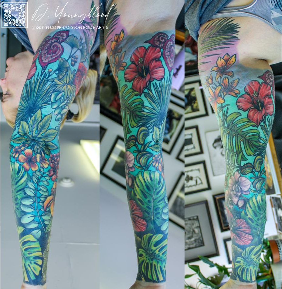Tropical botanical sleeve
