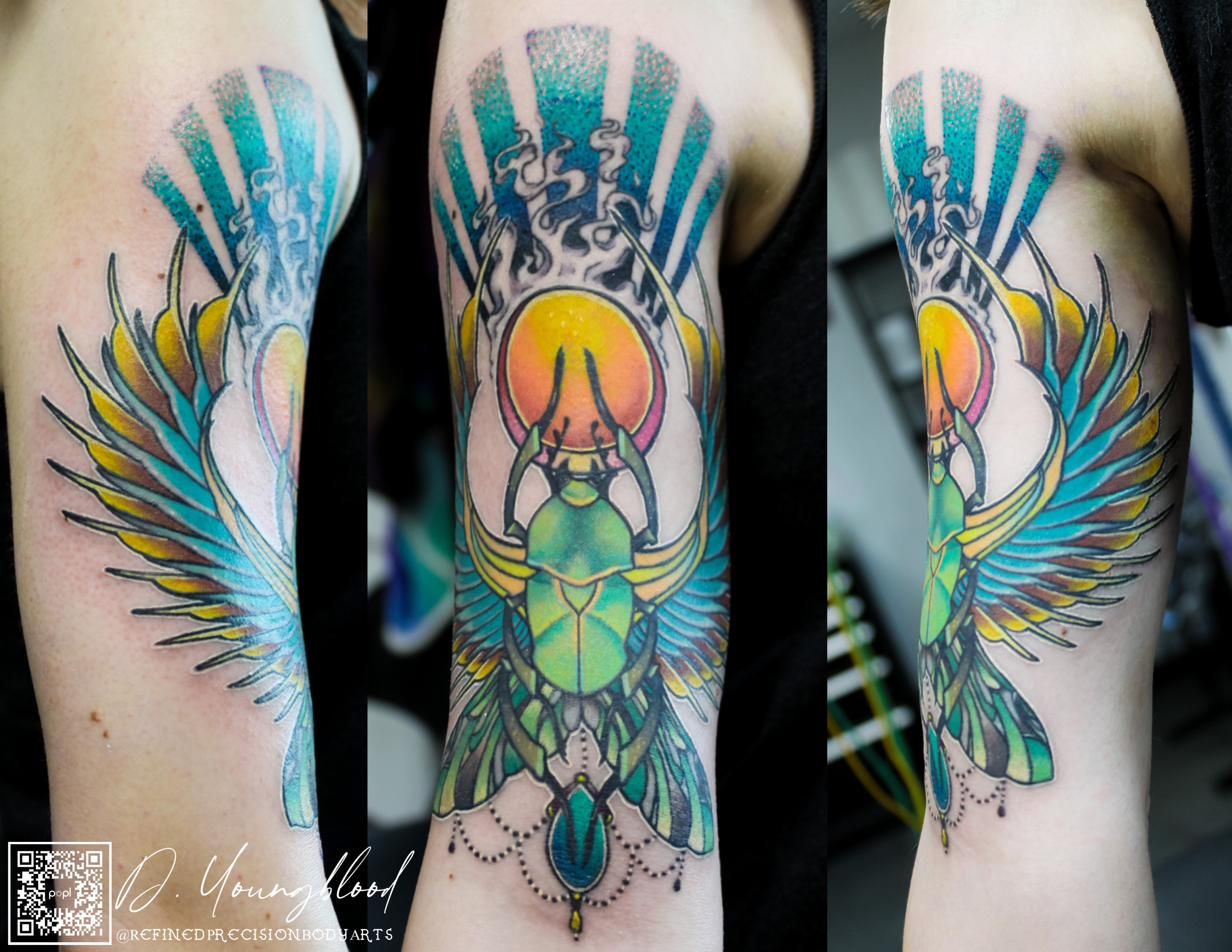 Winged scarab