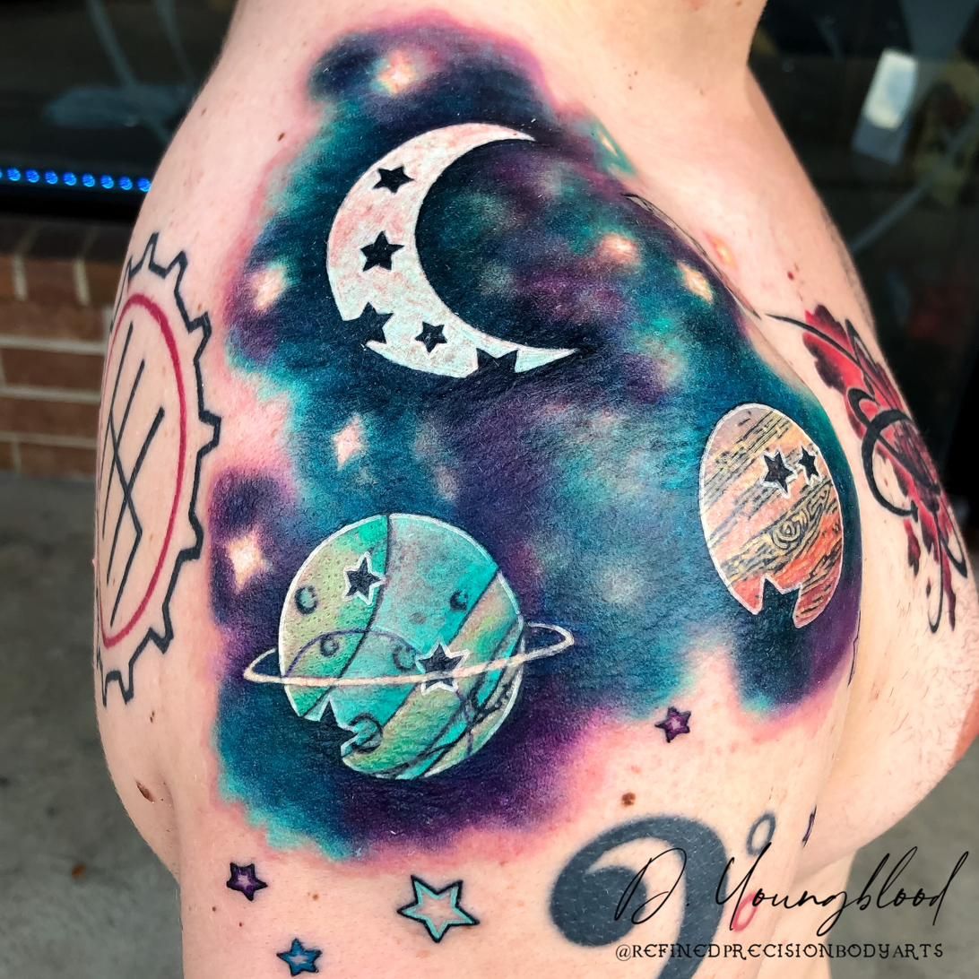 Moon and planets