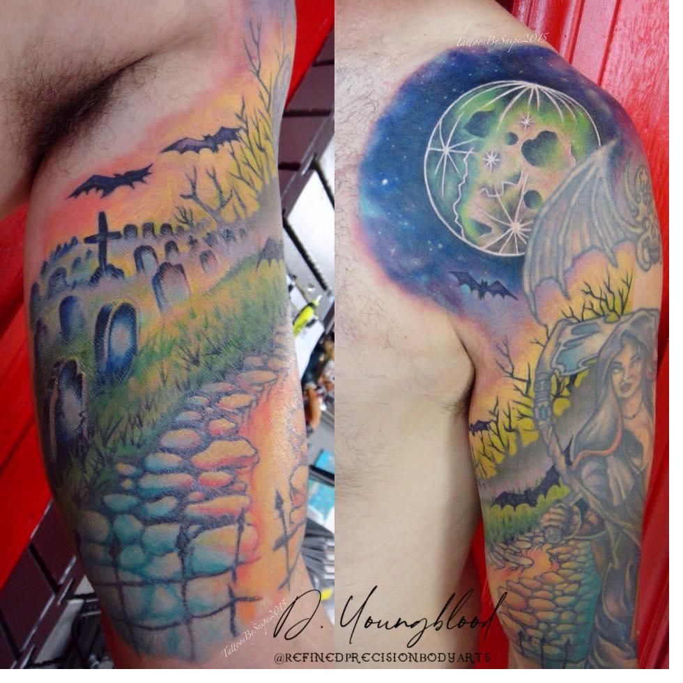Bats and moon sleeve
