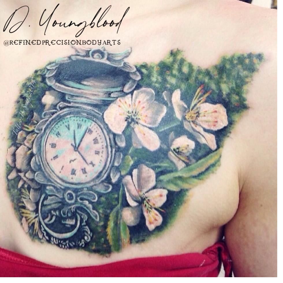 Pocket watch and dogwood